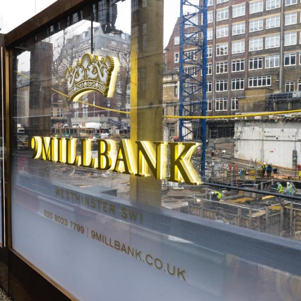 Millbank clear hoarding