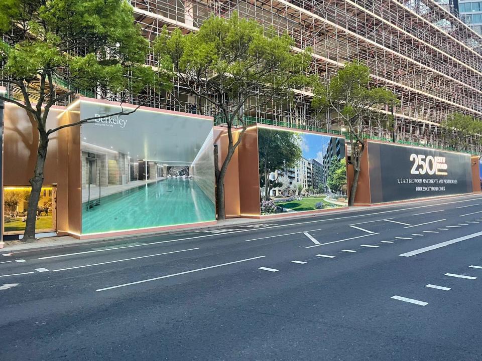 illuminated hoarding at 250 City Road.